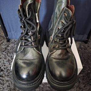 Women's Green Combat Boots